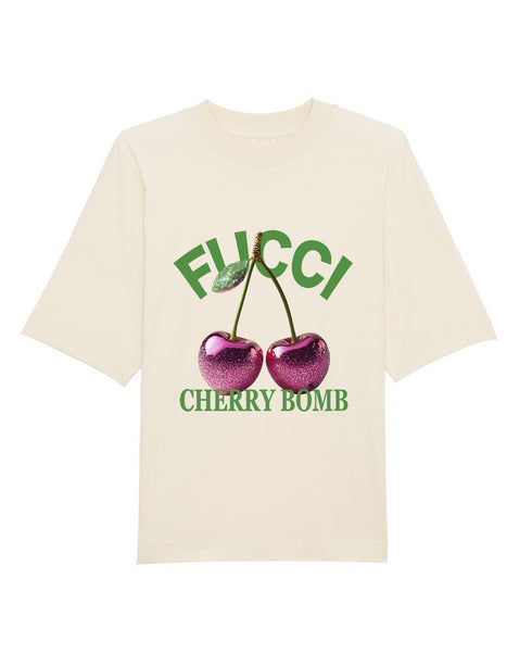Crewneck Oversized T-shirt Off White FUCCI Cherry Bomb